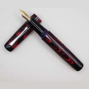 WOW Brand Model - Red and Black Color Marble finish 1007A Sandham (சந்தம்) Handmade Ebonite Pen
