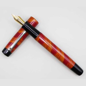 WOW Brand Model – Orange and Red Color  Marble finish 1008B Magizham (மகிழம்)  Ebonite Pen
