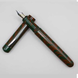 WOW Brand Model-Classic Ebonite Green And orange With Silver Clip Green Color Grip 1002A Vaagai (வாகை) Fountain Pen