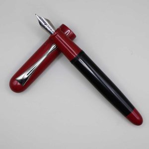 WOW Brand Model-Classic Ebonite Black Color Body with Red Color 1024A Pirai (பிறை) 16/16mm Fountain Pen