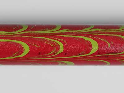 E2004 - Ruby Red and Bright Green Twin Color Ebonite Rod