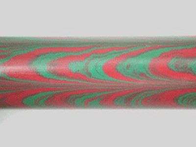 E2009-Ruby Red and Dark Green Twin Color Ebonite Rod