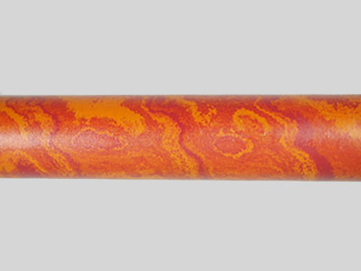 E2012-Ruby Red and Orange Twin Color Ebonite Rod