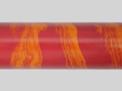 E2012-Ruby Red and Orange Twin Color Ebonite Rod