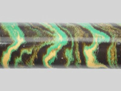 E3019-Black Green and Beige Tri Color Ebonite Rod