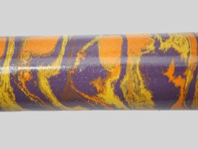 E3020-Dark Blue Orange and Light Green Tri Color Ebonite Rod