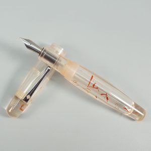 Model-1045A Sindoor சிந்தூர் Handmade Resin Light Saffron Design Fountain Pen