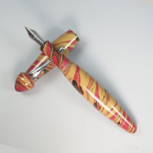 WOW Brand Model 1026A-Kalasham கலசம் Classic Ebonite Beige Black and Pink Color Fountain Pen