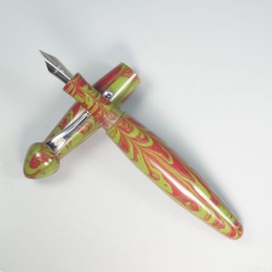 WOW Brand Model 1026A-Kalasham கலசம் Classic Ebonite Ruby Red and Green Color Fountain Pen