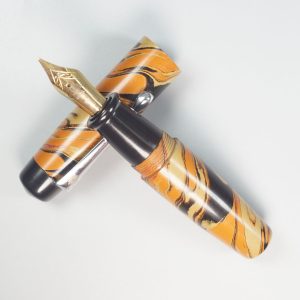WOW Brand Model-1010A Kural குறள் Ebonite Orange Black and Beige Color Body and Cap Fountain Pen