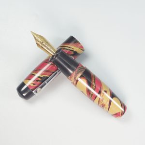 WOW Brand Model-1010A Kural குறள் Ebonite Red Beige and Black Color Body and Cap Fountain Pen