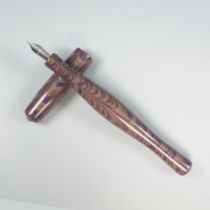 WOW Brand Model 1030A Sabyasachi Galactus சப்யசாச்சி கேலக்டஸ் Ebonite Light Brown Purple and Orange Tri Color Fountain Pen