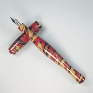 WOW Brand Model 1030A Sabyasachi Galactus சப்யசாச்சி கேலக்டஸ் Ebonite Red Brown and Black Fountain Pen