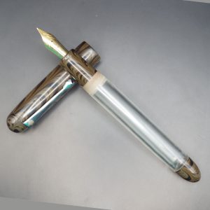 WOW Brand Model-1022A Velir Pirai வெளிர் பிறை ransparent Body with Ebonite Brown and Balck Color Cap Fountain Pen