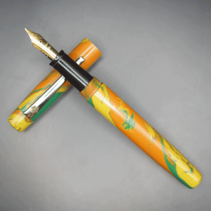 WOW Brand Model-1033A Nayam நயம்  Ebonite  Orange Green And Yellow Color  Fountain Pen SKU 60190