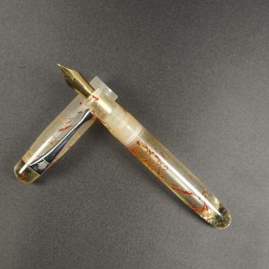 WOW Brand Model-1045 Agam அகம் 13mm /15mm Resin Transparent With Saffron  Eyedropper Model Fountain Pen Click Converter Kanwrite Jowa Compatible Thread SKU 60216