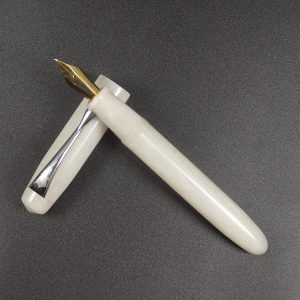 WOW Brand Model-1045 Agam அகம் 13mm /15mm Resin White Cream Color Body Eyedropper Model Fountain Pen Click Converter Kanwrite Jowa Compatible Thread SKU 60217