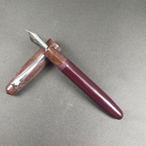 WOW Brand Model-1045 Agam அகம் 13mm /15mm Resin Maroon Color Body And Brown Color Cap Eyedropper Model Fountain Pen Click Converter Kanwrite Jowa Compatible Thread SKU 60224