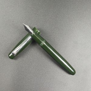 WOW Brand Model-1045 Agam அகம் 13mm /15mm Resin Dark Green Color Body And Brown Color Cap Eyedropper Model Fountain Pen Click Converter Kanwrite Jowa Compatible Thread SKU 60225