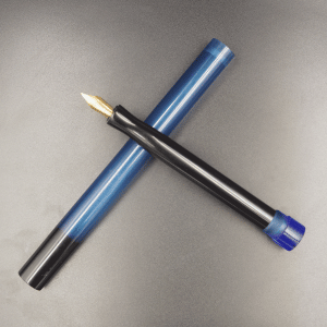 WOW Brand Model - 1028A Subhechha சுபேச்சா 18/15mm Ebonite Black Color Body And Resin Blue Color Long Cap with Eyedropper Plus Cartridge And Converter Fountain Pen with Jowa Compatible Thread SKU 60226