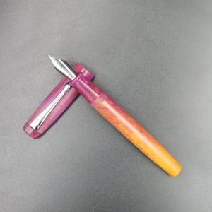 WOW Brand Model-1058A Peyal பெயல் 12/14mm Resin Violet And Yellow Color Body Eyedropper Plus Cartridge And Converter Model Fountain Pen Click Converter Kanwrite Jowa Compatible Thread  SKU 60237