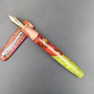 WOW Brand Model-1058A Peyal வானவில் 12/14mm Resin Pink Brown And Green Color Body Eyedropper Plus Cartridge And Converter Model Fountain Pen Click Converter Kanwrite Jowa Compatible Thread  SKU 60238