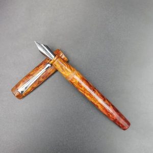 WOW Brand Model-1058A Peyal பெயல் 12/14mm Resin Brown And Gold Color Body Eyedropper Plus Cartridge And Converter Model Fountain Pen Click Converter Kanwrite Jowa Compatible Thread  SKU 60240