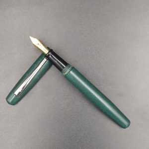 WOW Brand Model-1033A Nayam நயம் Handmade Ebonite Dark Green Color Body and Cap No.5.5 Fine Tipped Eye Dropper Model Fountain Pen SKU 60243