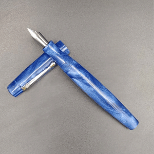 WOW Brand Model-1059A Layam(Milky Way) லயம் 16mm Resin Blue Color Body With Silver Color Clip Eyedropper Model Fountain Pen Click Converter Kanwrite Jowa Compatible Thread SKU 60245