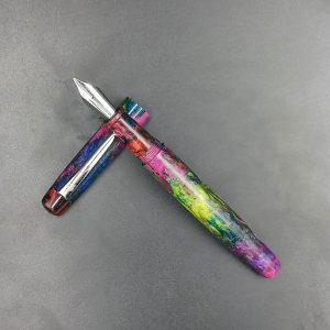 WOW Brand Model-1033A Nayam(Raimbow Makaw) நயம் 13/13mm Handmade Resin green Blue Pink Brown Purpel And dark Green Color Body No.35 Nib Eyedropper Plus Cartridge And Converter Model Fountain Pen Converter Kanwrite Jowa Compatible Thread SKU 60269