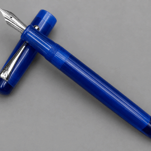 WOW Brand Model-1045A Agam (Blue Butterfly Pea) அகம் 13mm/15mm Resin Light Transparent Blue Color No.35 Nib Eyedropper Model 3 in 1 Fountain Pen Click Converter Kanwrite Jowa Compatible Thread SKU 60273