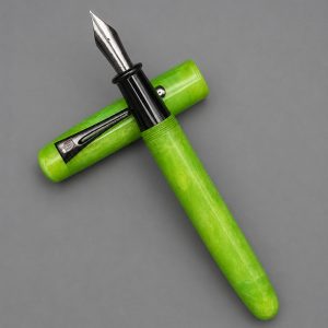 WOW Brand Model-1045A Agam (Green Parrot) அகம் 13mm/15mm Resin Light Green Color No.35 Nib Eyedropper Model 3 in 1 Fountain Pen Click Converter Kanwrite Jowa Compatible Thread SKU 60279