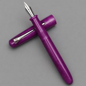 WOW Brand Model-1045A Agam (Imperial Violet) அகம் 13mm/15mm Resin Violet Color No.35 Nib Eyedropper Model Fountain Pen Click Converter Kanwrite Jowa Compatible Thread SKU 60281