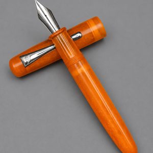 WOW Brand Model-1045A Agam (Amber Fortress) அகம் 13mm/15mm Resin Light Orange Color No.35 Nib Eyedropper Model Fountain Pen Click Converter Kanwrite Jowa Compatible Thread SKU 60283