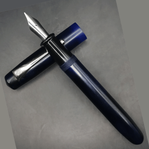 WOW Brand Model-1045A Agam அகம் 13mm/15mm Midnight Pebble Resin Navy Blue And Glitter Shade Color No.35 Nib Eyedropper Model 3 in 1 Fountain Pen Click Converter Kanwrite Jowa Compatible Thread SKU 60293