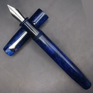 WOW Brand Model-1058A Peyal பெயல் 12/14mm Resin Navy Blue And White Glitter Color Body No.35 Nib Eyedropper Plus Cartridge And Converter Model Fountain Pen Click Converter Kanwrite Jowa Compatible Thread SKU 60312