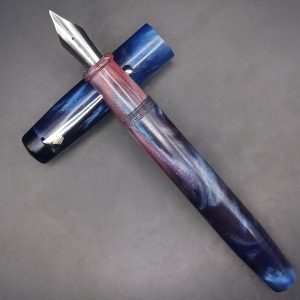 WOW Brand Model-1058A Peyal பெயல் 12/14mm Resin Blue Orange And Violet Color Body No.35 Nib Eyedropper Plus Cartridge And Converter Model Fountain Pen Click Converter Kanwrite Jowa Compatible Thread SKU 60314